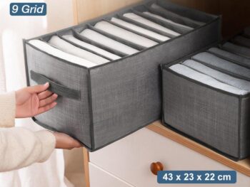 9 Grid Storage Drawer Divider Large Size - Jeans and Towels Organizer
