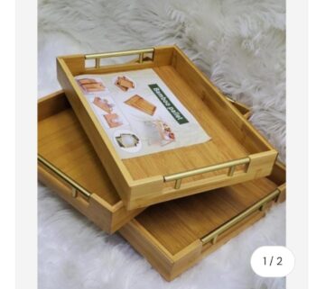 3pcs Large Bamboo Trays