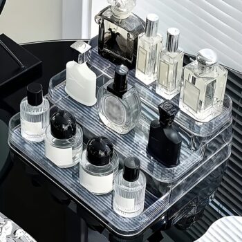 Acrylic Display Shelf Vanity Perfume Holder Organizer – 3-Tier Clear Display Stand